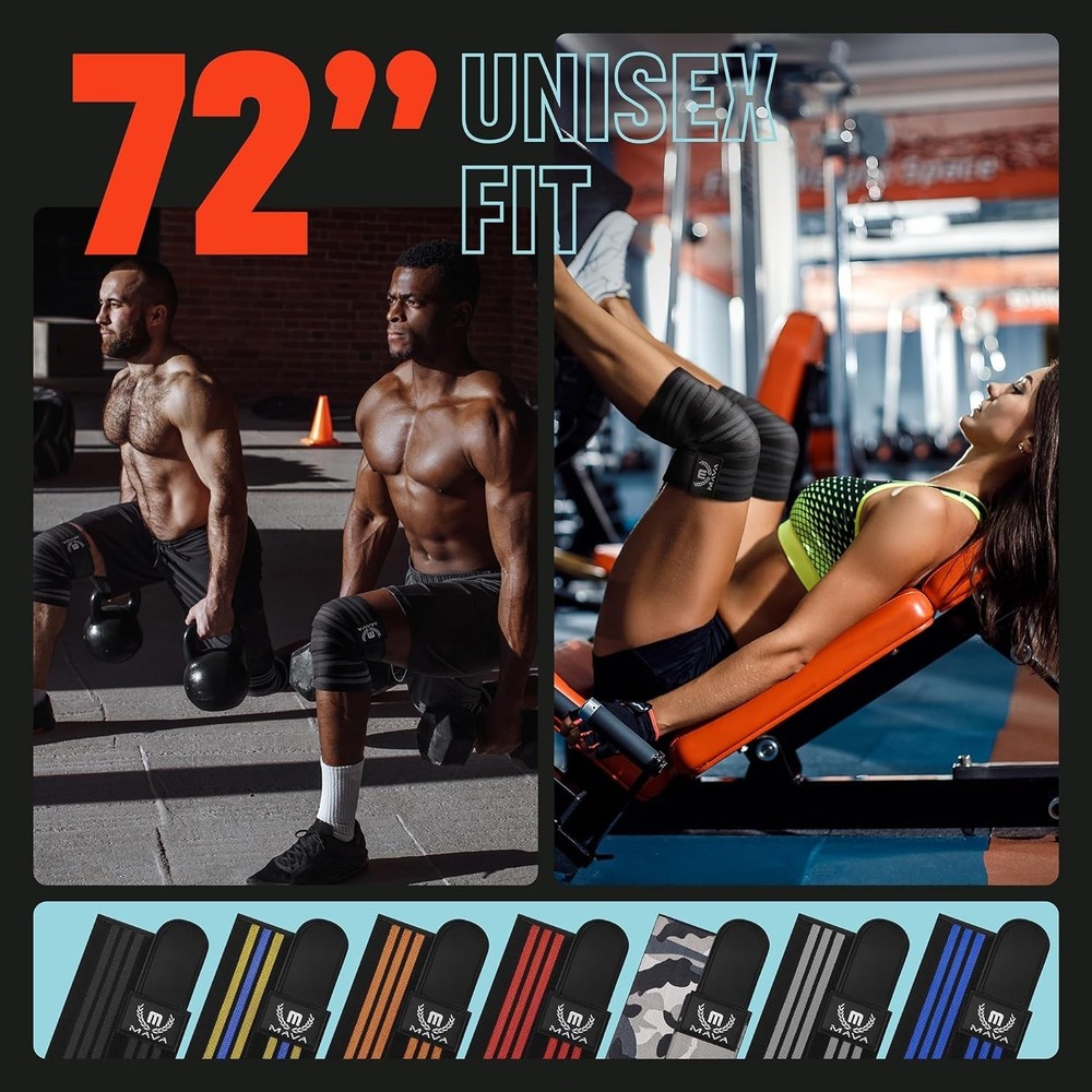 Workout Knee Compression Wraps | Elastic Support