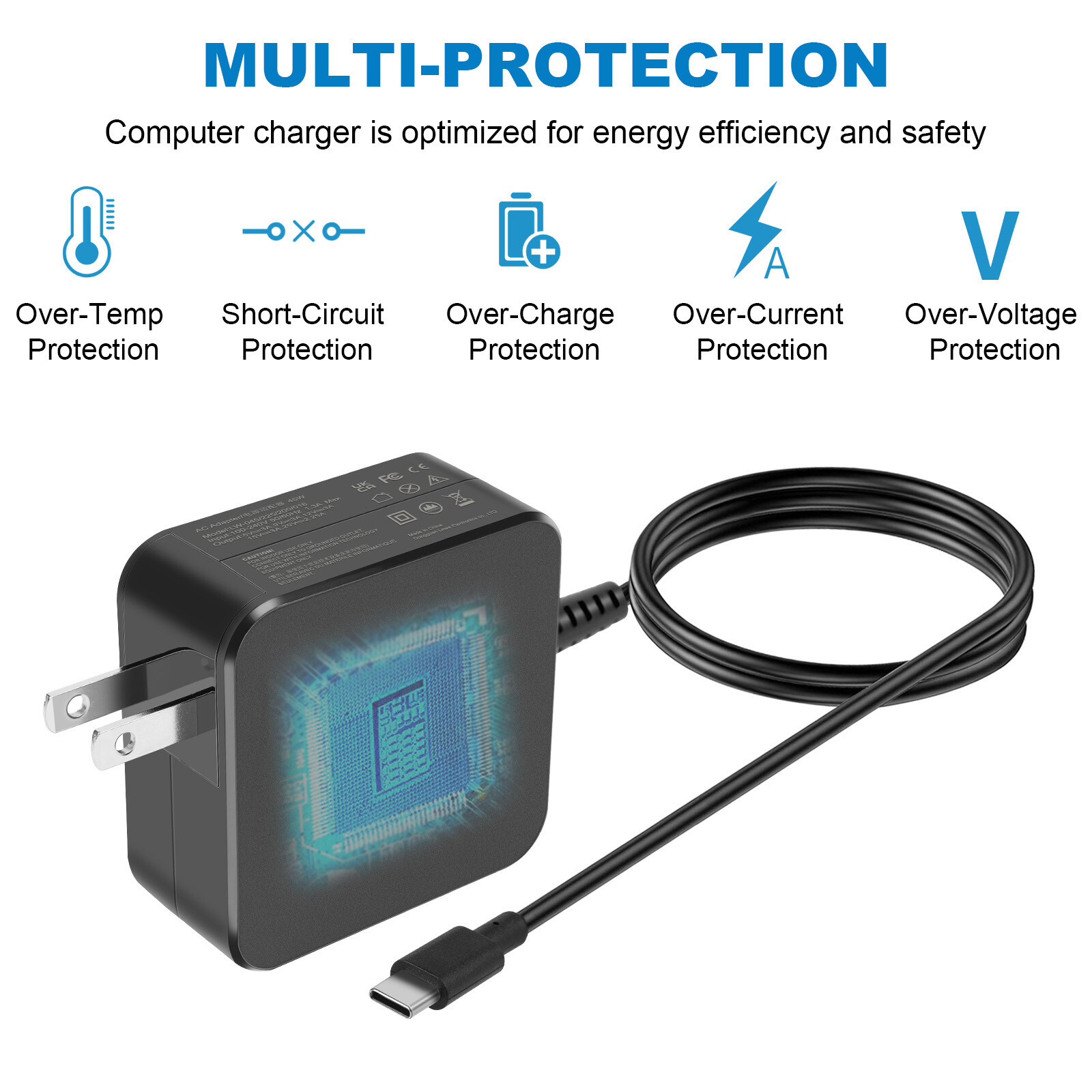 Steam Deck POWER SUPPLY W20-045N1A Charger 45W USB-C Charger Universal Laptop US