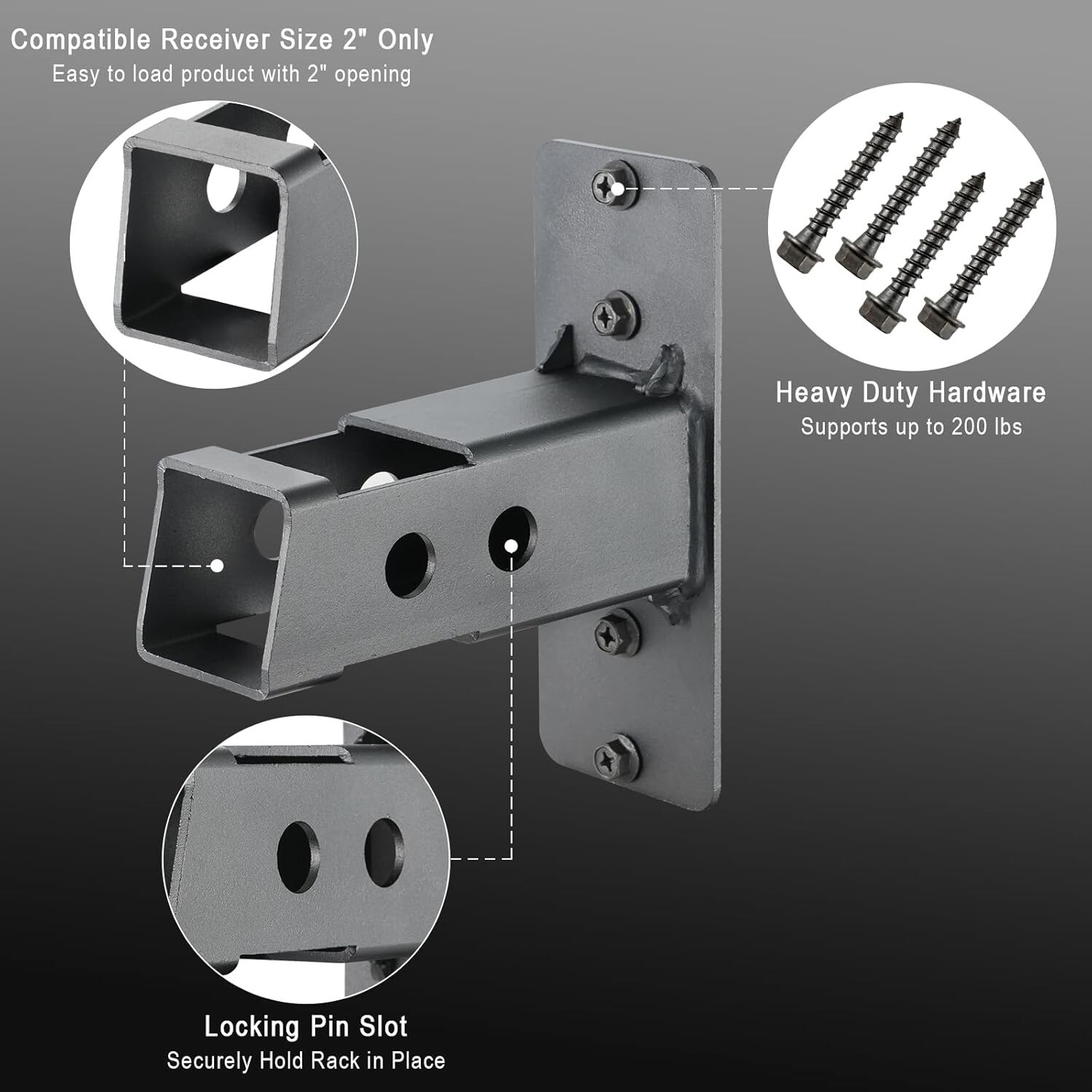 2" Hitch Wall Mount Bike Rack Wall Mount Hanging Garage Organizer up to 200 lbs