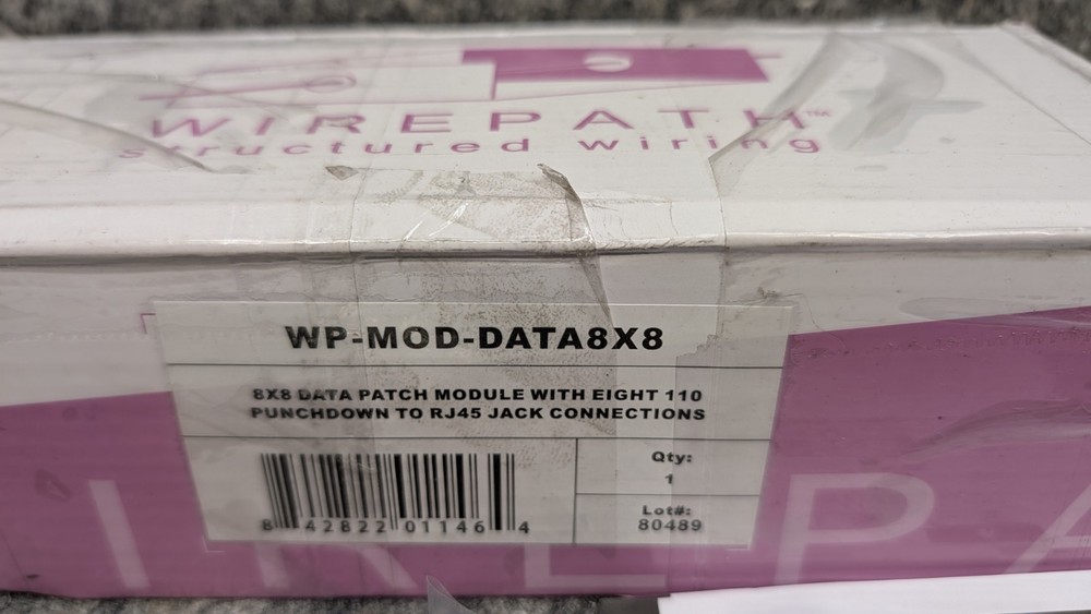 Wirepath Data Patch Module WP-MOD-DATA8x8, 110 punchdown to RJ45 Jack Connection