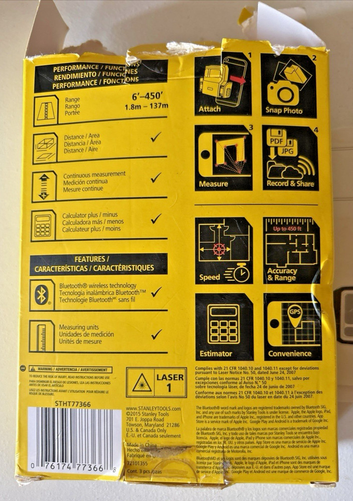 Stanley Smart Tech Smart Measure Pro Bluetooth Digital Measuring Device