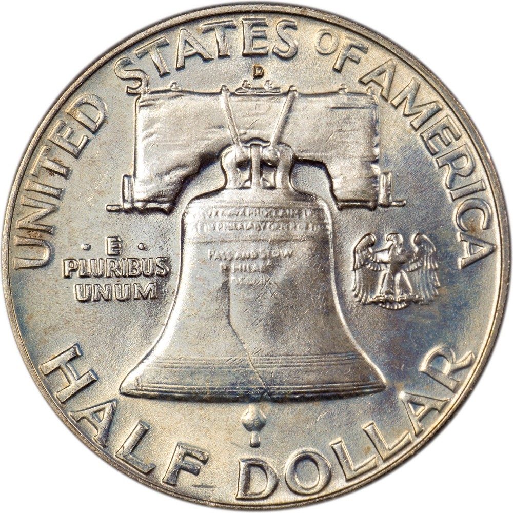 1954-D Franklin Half Dollar - Lightly Toned - AU!