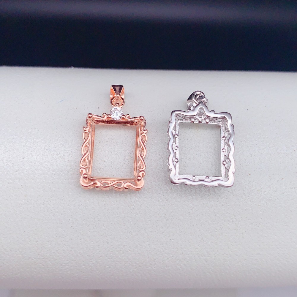 Silver 925 pendant empty setting, DIY blank setting YD02