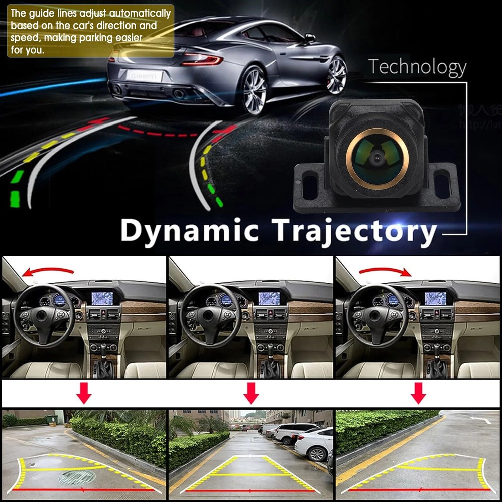 Dynamic Trajectory Backup Camera HD 170° Wide Angle Full Color Night Vision
