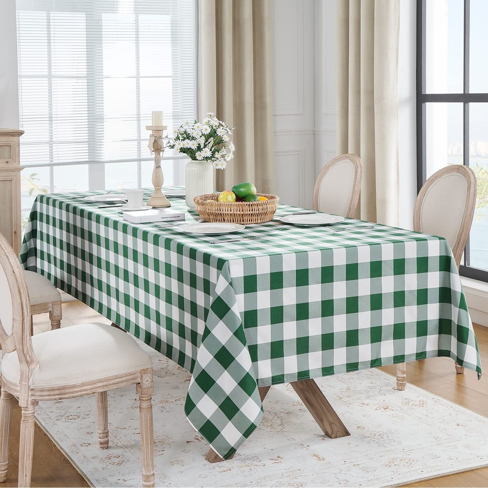 Spring Checkered Tablecloth Rectangle - Outdoor Waterproof Buffalo Plaid Tabl...