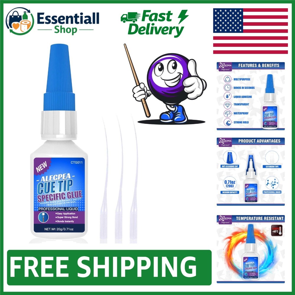 Quick Dry Pool Cue Tip Glue 20g - High Performance Billiard Repair Solution