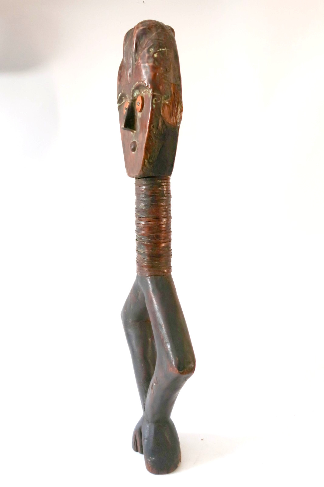 Vintage Sango Mbumba Reliquary Figure Gabon African Tribal Art Statue 22" Wood