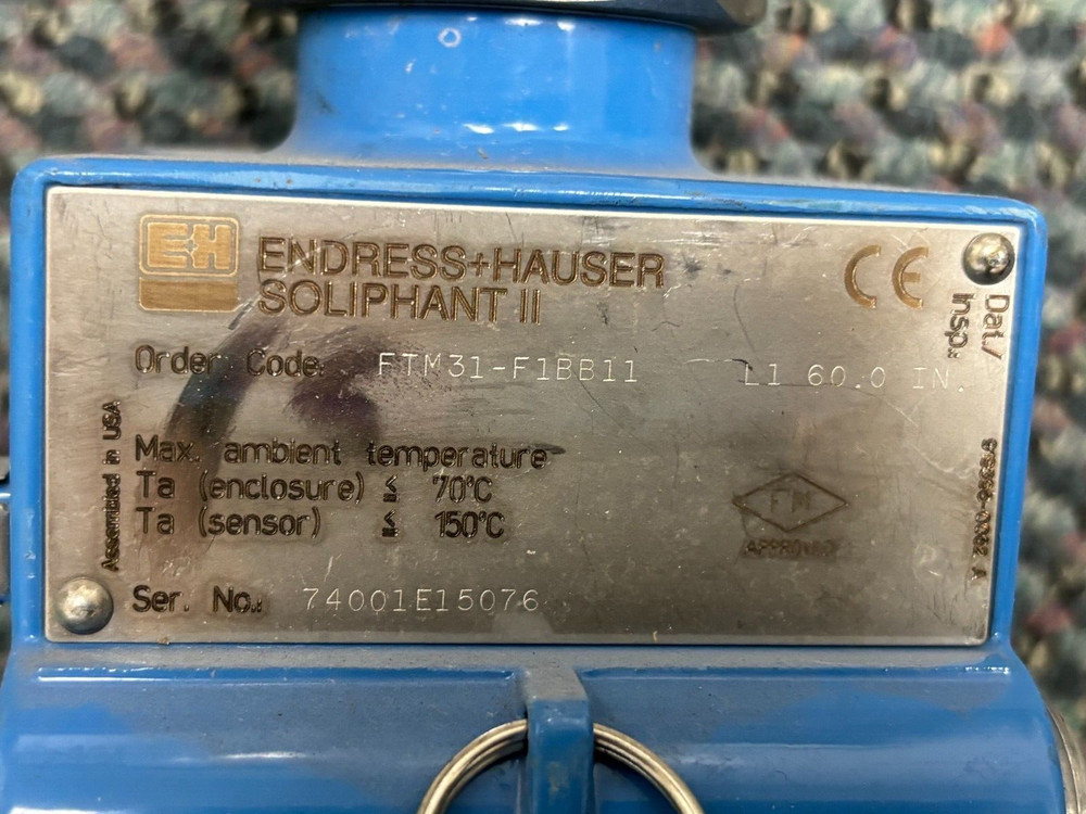 ENDRESS & HAUSER SOLIPHANT II FTM31F-4BB11 LEVEL SWITCH 60" USED