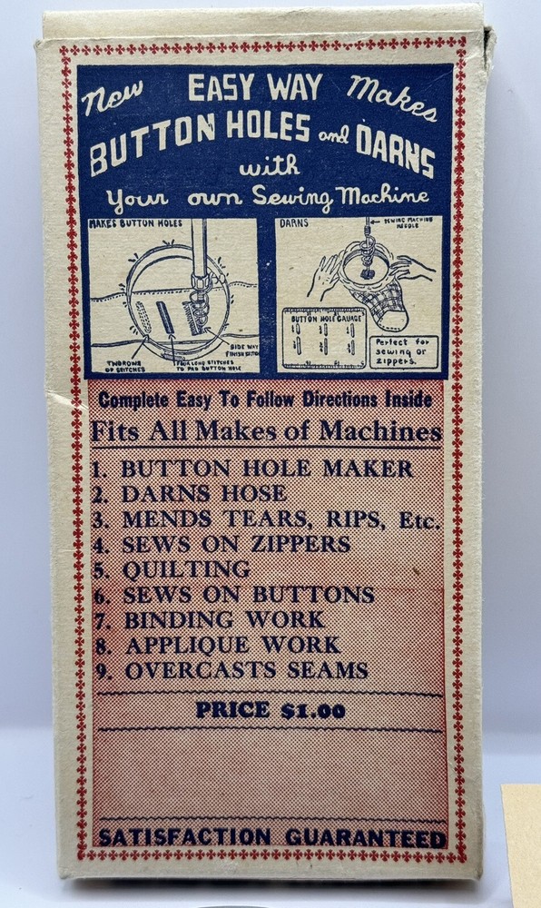 Easy Way Darner Buttonhole Maker Vintage. Please See Description About Spring