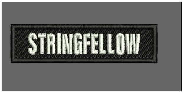 TAPE NAME EMB PATCH 1X4 ''HOOK ON BACK BLACK/WHITE