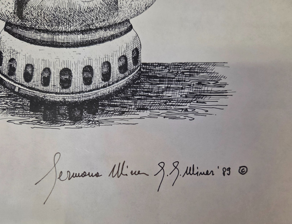 EIMAC 4-1000A TRANSMITTER RADIO TUBE SKETCH DRAWING 11 X 14