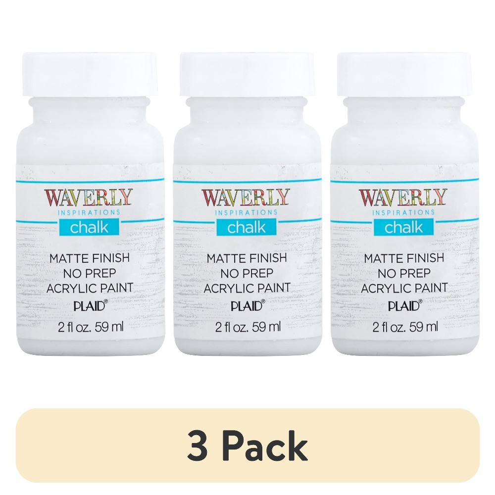 (3 pack) Chalk Paint, Ultra Matte, White, 2 fl oz