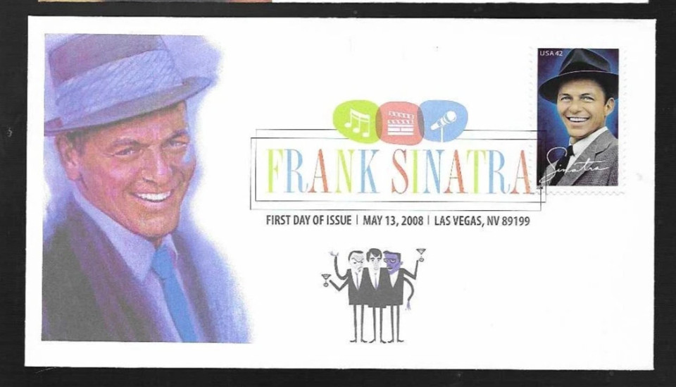 FRANK SINATRA LEGENDARY SINGER 2008 DIGITAL CANCEL UNKNOWN CACHET FDC unaddr