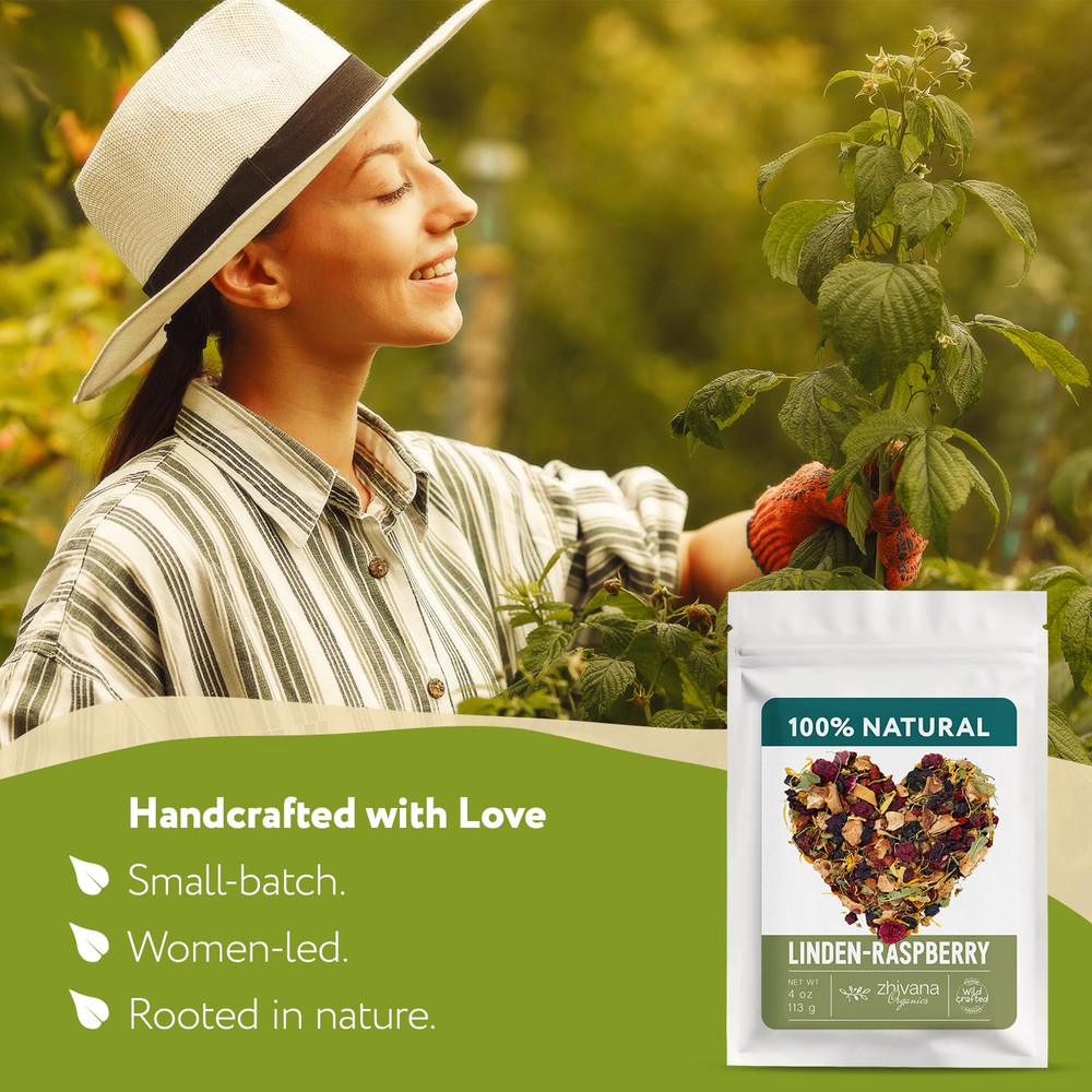 Linden & Raspberry Herbal Tea Loose Leaf – Fruity Tea with Raspberry Leaf & Frui