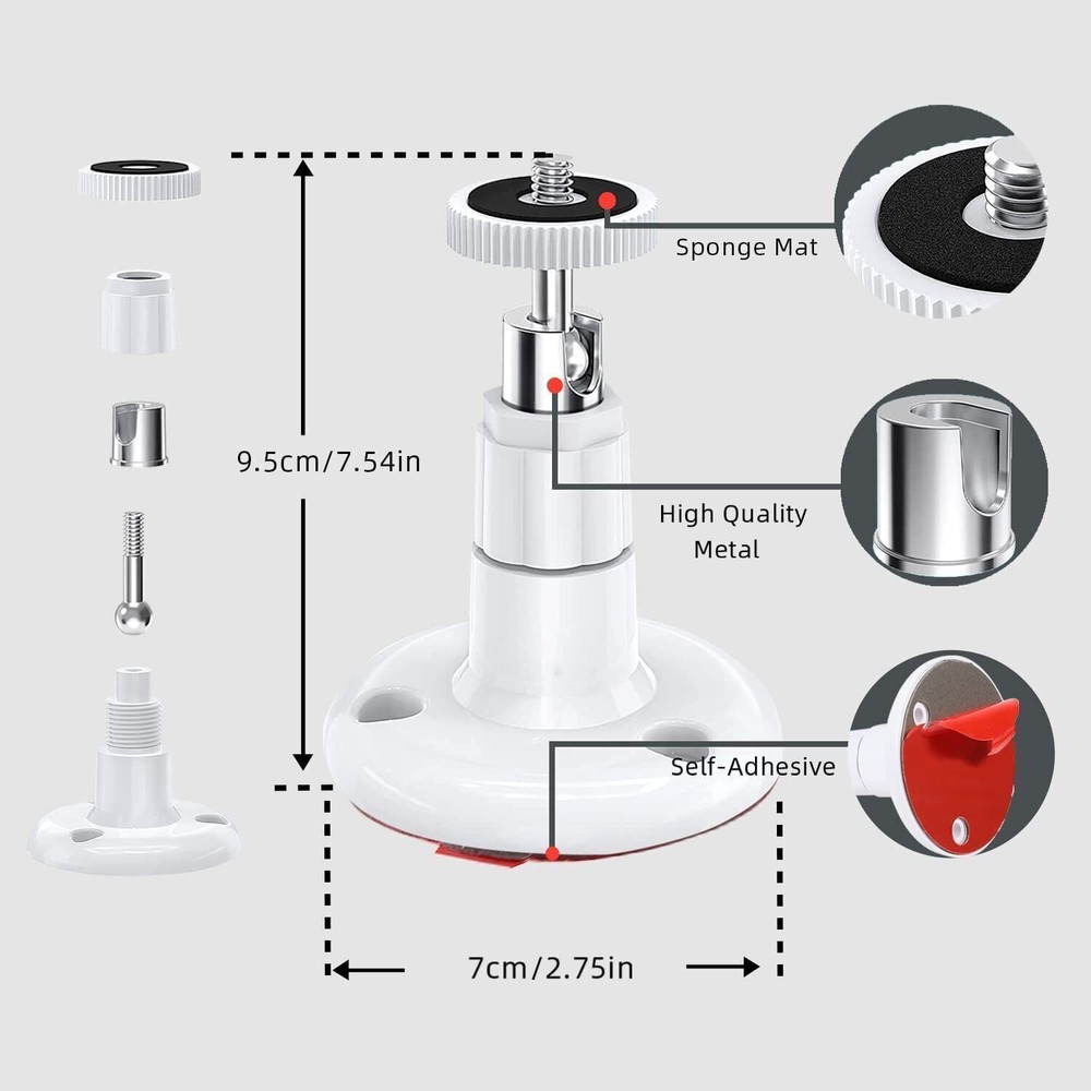 2/4pcs Universal Wall Mount Bracket for Security Camera with 1/4"Screw Connector