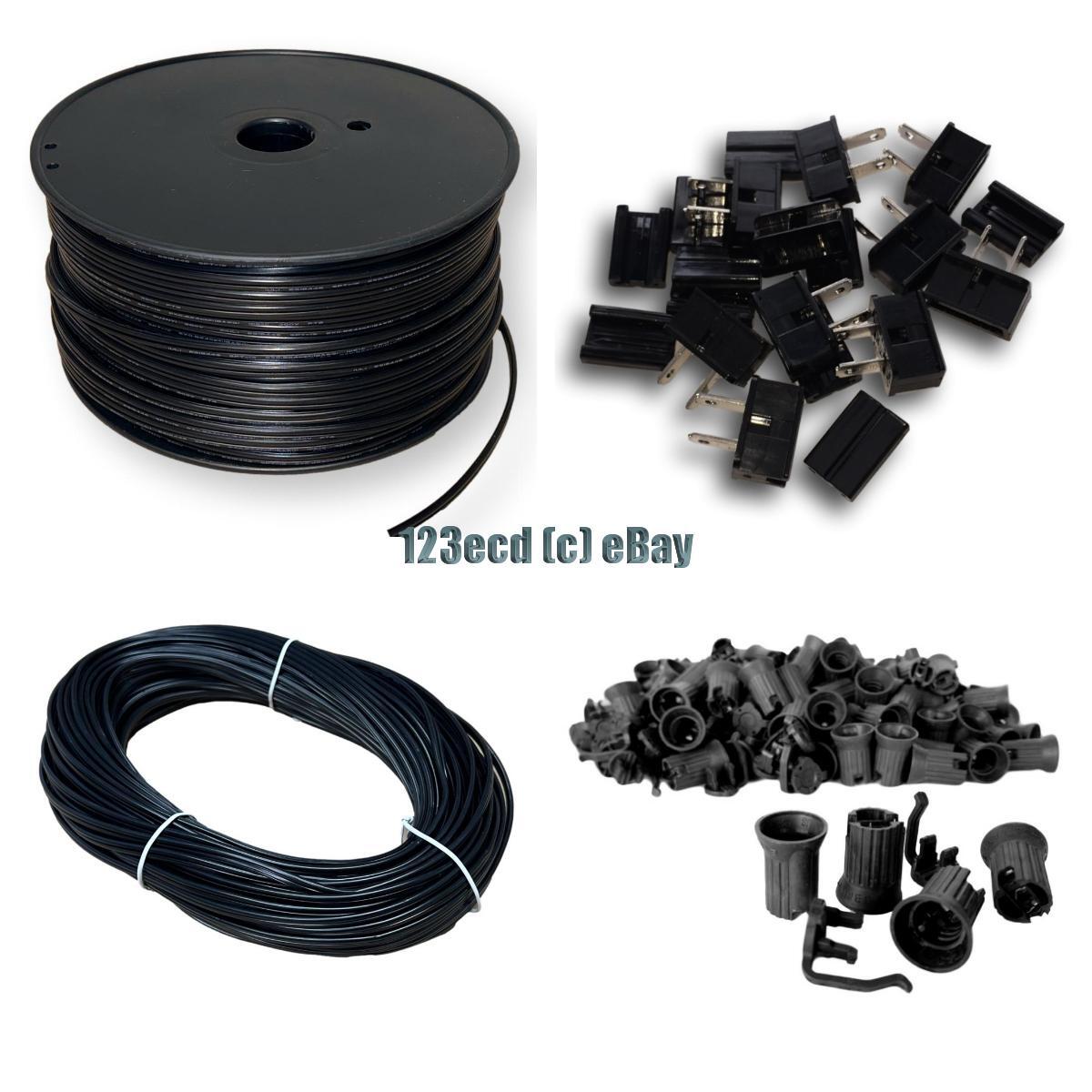 Black Spt1 Wire - C7 C9 Replacement Sockets - Spt1 Zip plugs