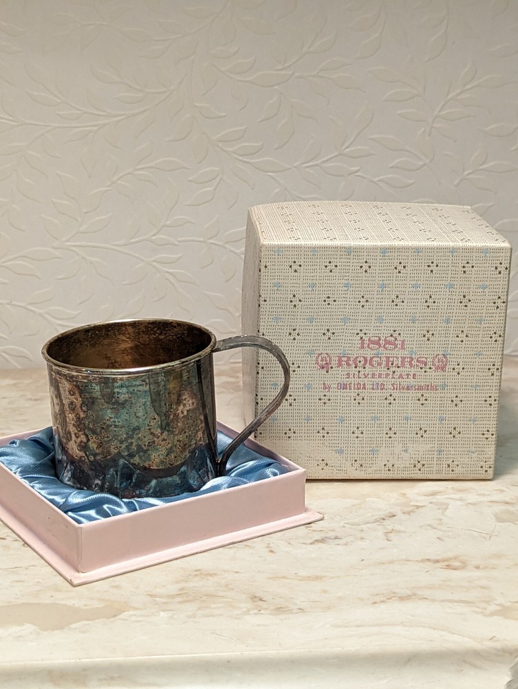 Rogers 1881 Silverplate Infant Baby Cup Original Box No Engraved