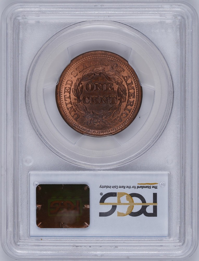 1855 1C Matron Head Large Cent Upright 55 PCGS MS64RD