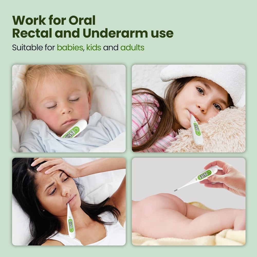 Multi-Functional Digital Thermometer for All Ages - Fever Alert & Memory Recall