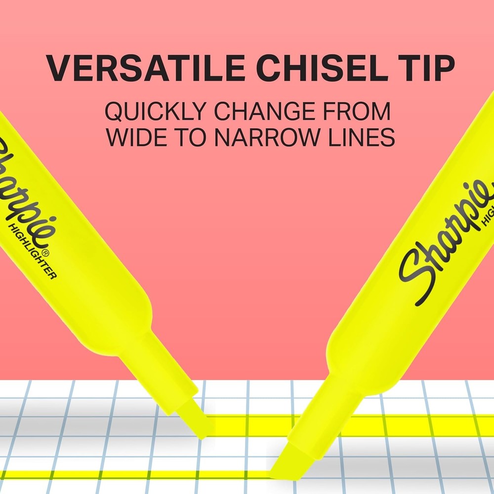 Sharpie Tank Style Highlighters, Chisel Tip, 12 Count (Pack of 1), Assorted