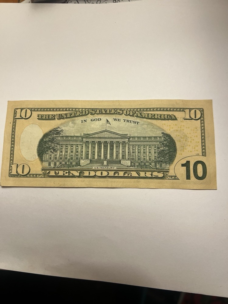 2017 A $10 Federal Reserve Note Ink Smear ERROR￼