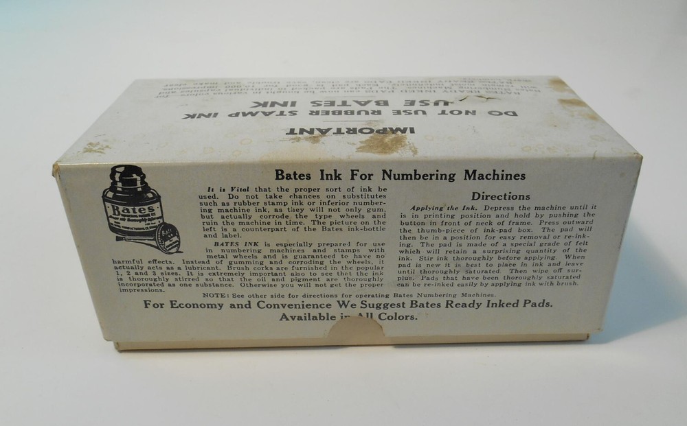 Vintage Bates Numbering Machine 6 Wheel Style E