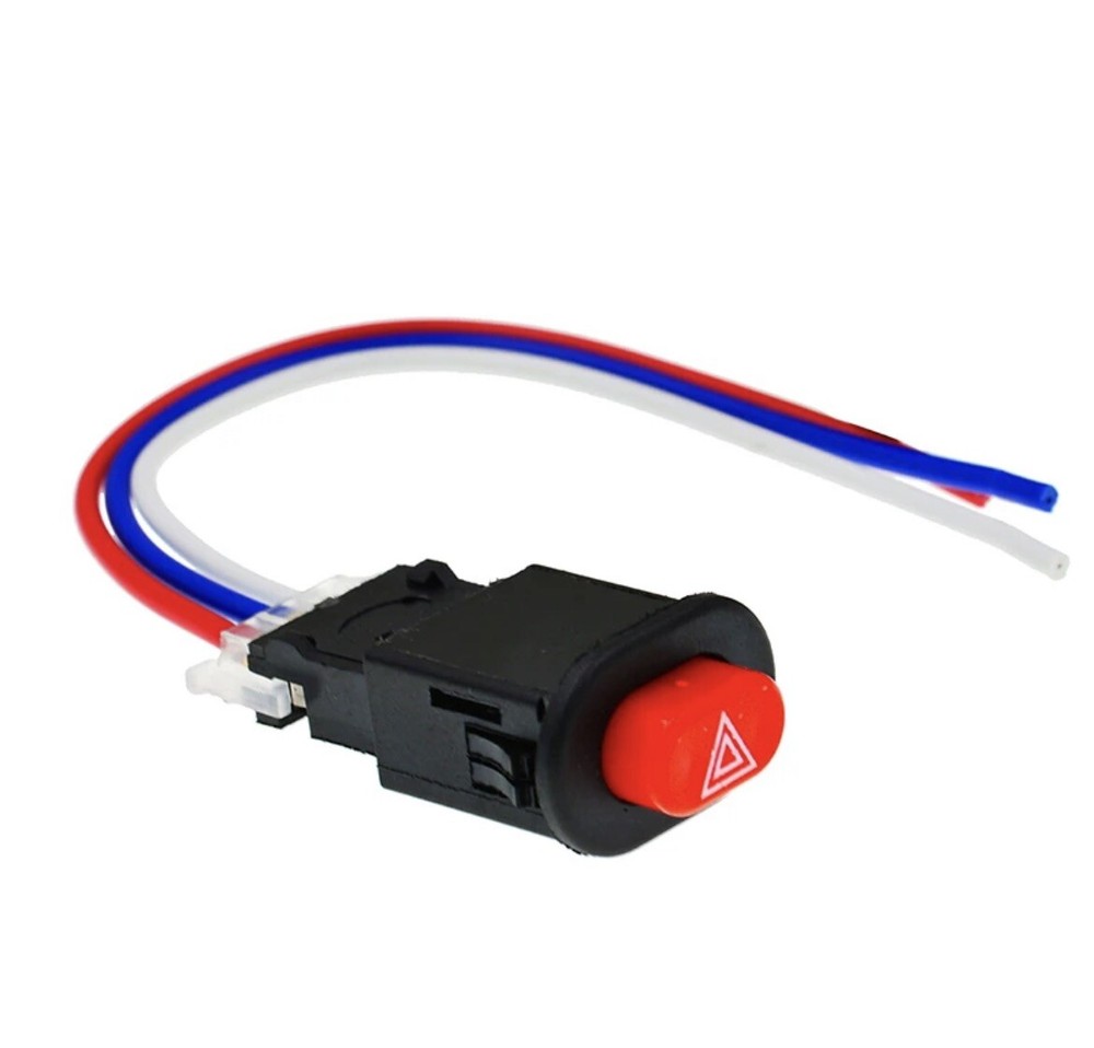 3 Motorcycle Switch Hazard Light Switch Button Emergency Lamp Warning 3 Wires