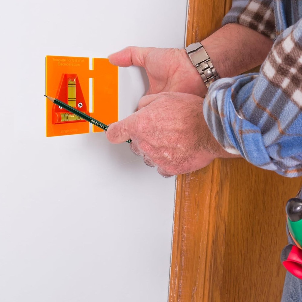Simple & Effective Wall Box Template with Integrated Level - No Measuring Needed