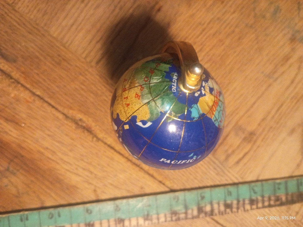 Mini Rotating Tabletop World Globe Freestanding Stand/Base precious stone
