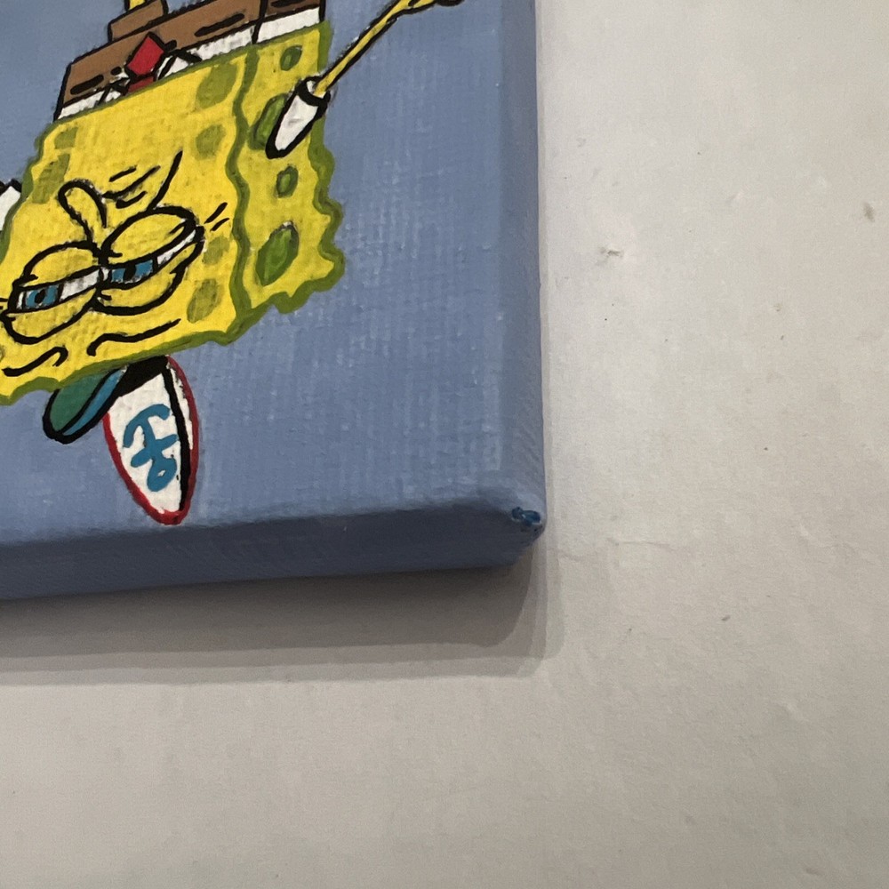 Handpainted Stretched Canvas Spongebob