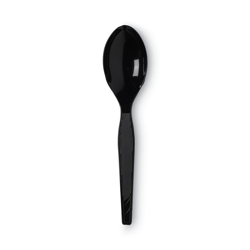 Dixie TM517 Heavy Mediumweight Plastic Cutlery Teaspoons - Black (1000/Ct) New