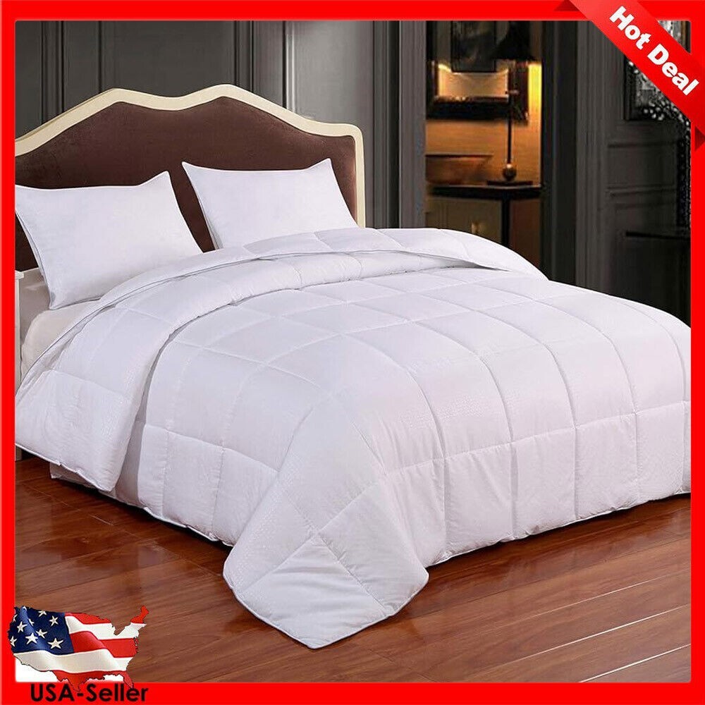 Comforter Summer Duvet Insert Quilted King Size Microfiber Reversible White New