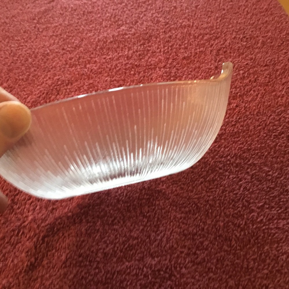 glass dish ovel shaped lined