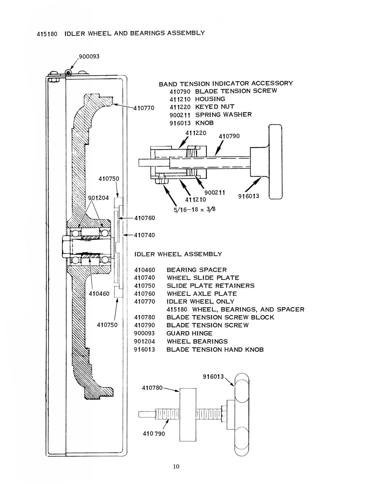 W.F. Wells Horizontal Bandsaw L-9 Operator, Maint, & Parts LIst Manual #1828