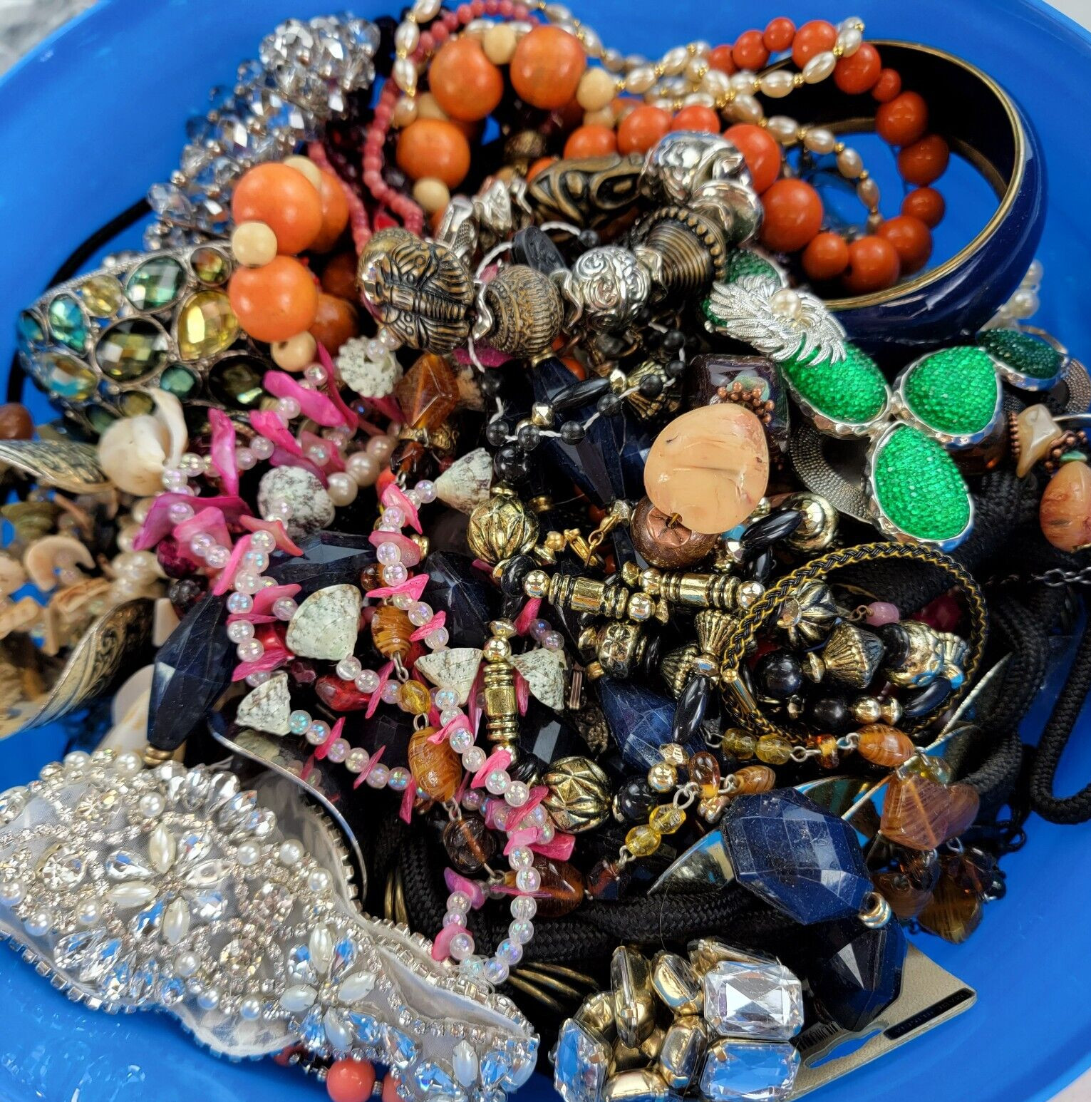 Vintage Costume Jewelry Lot Over 3 Pounds For Craft Repurpose Wear Estate Junk