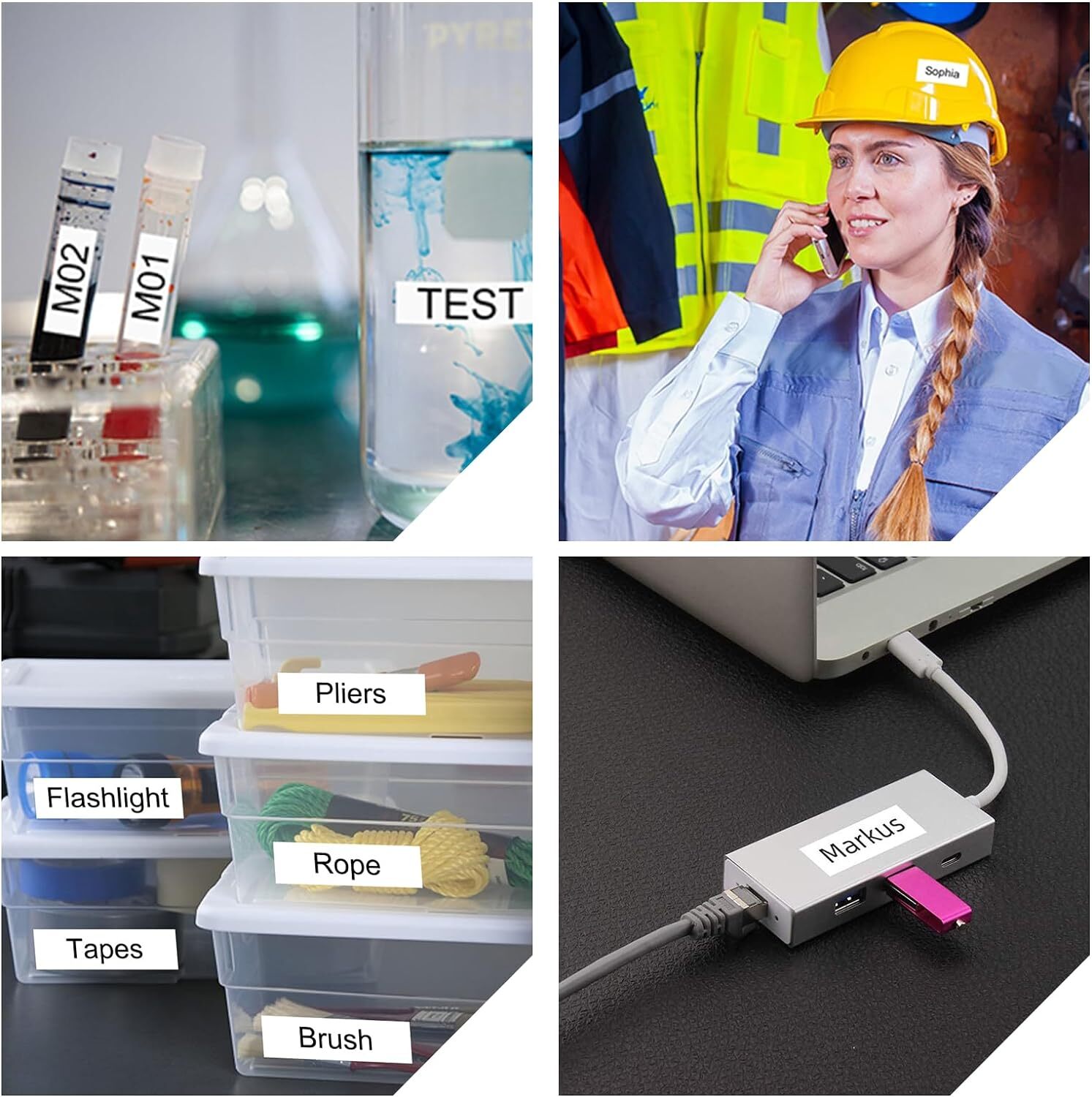 10PK For Brady BMP21-PLUS M21-500-595-WT Label Cartridge Black/White 1/2" x 21'