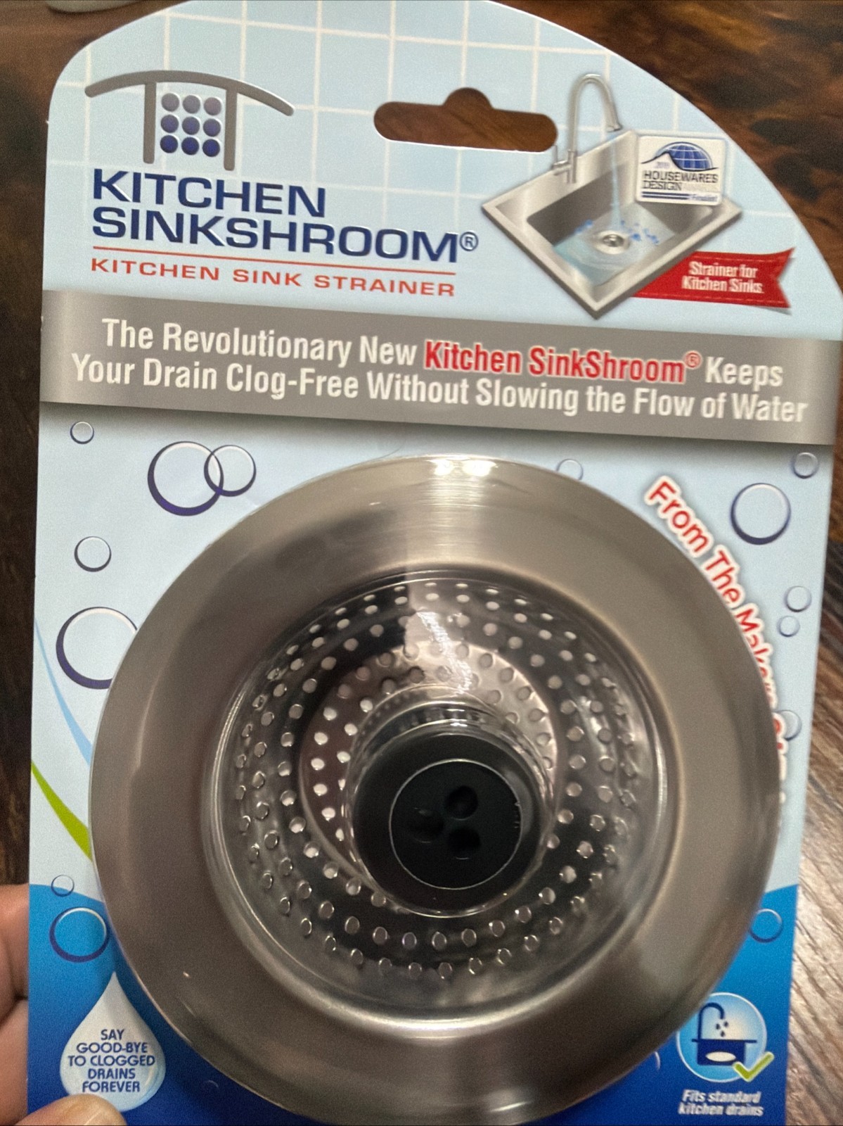 Kitchen Sinkshroom Revolutionary Clog-free Stainless Steel Sink Strainer, Chrome