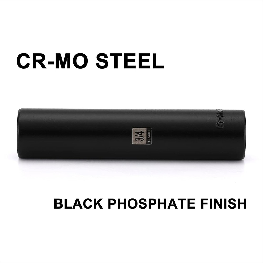 Mayouko 1/2" Drive 3/4" Extra Long Deep Impact Socket, CR-MO, 6 Point, Large