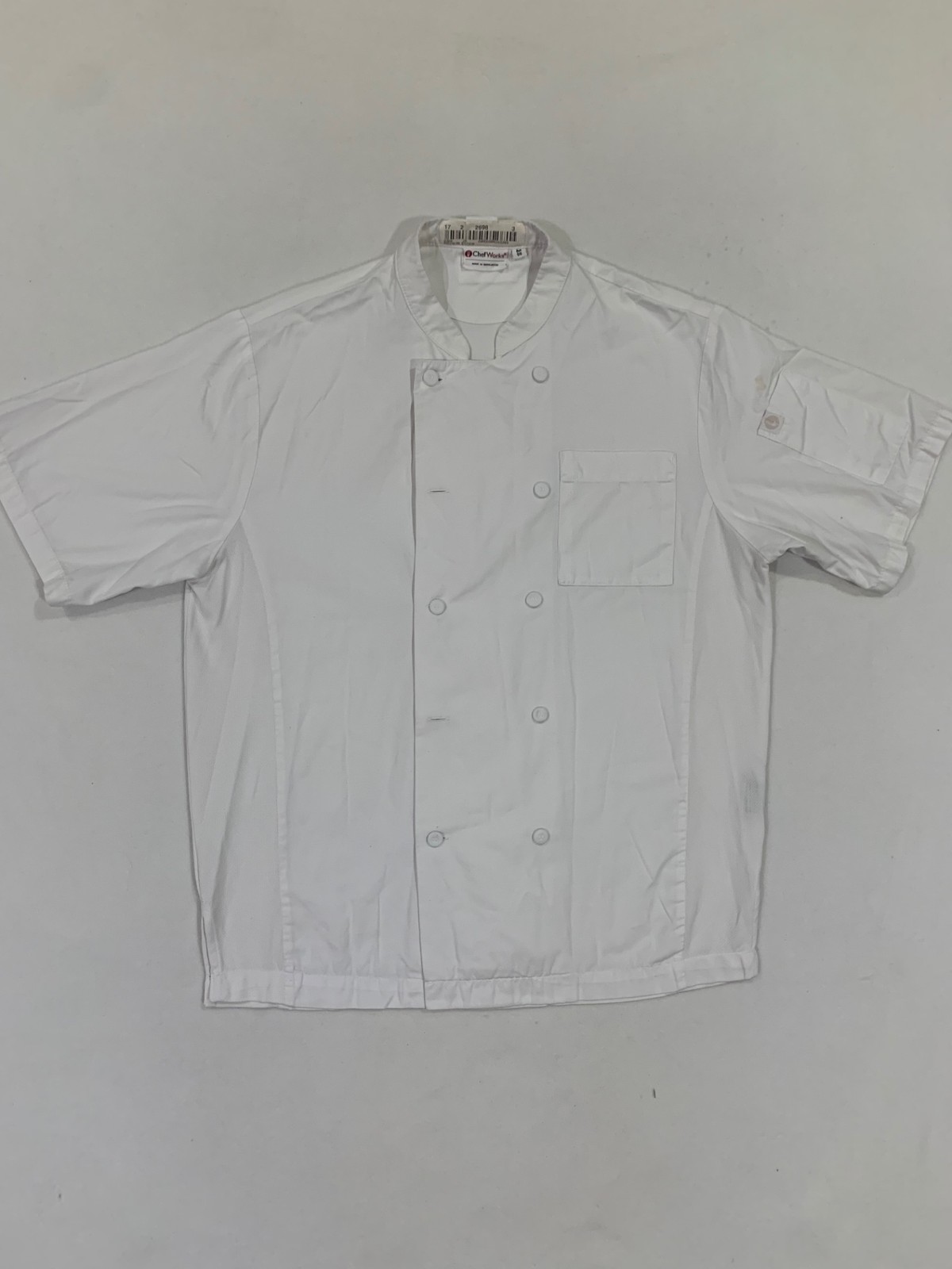 Chef Works Chef Coats White 5 Button Industrial Work Uniform Medium #B01