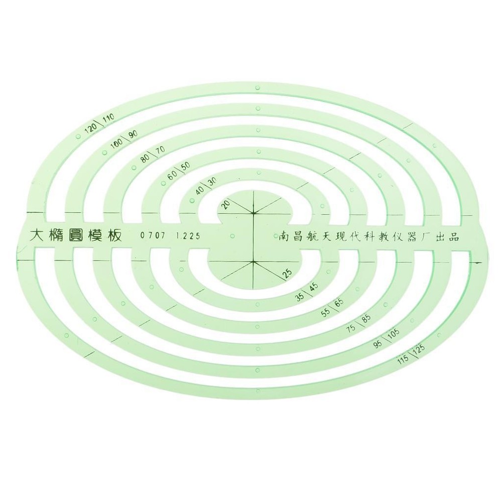 Plastic Drafting Drawing Tool Ruler Geometric Template for Students Green