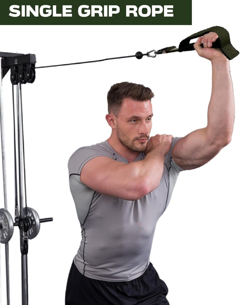 Tricep Rope Cable Attachment, Tricep Pull Down Rope & Exercise Handles, Cable...