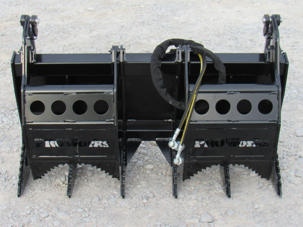 48" Root Rake Clam Grapple Attachment Fits Mini Skid Steer