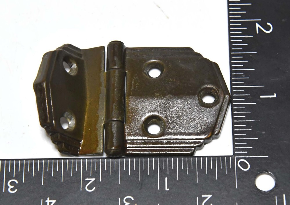 4 RETRO BRASS MCM LINEN CABINET OFFSET HINGES
