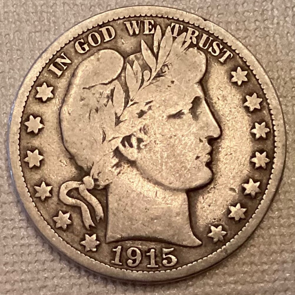 1915 S Barber Half Dollar 50 Cents cd