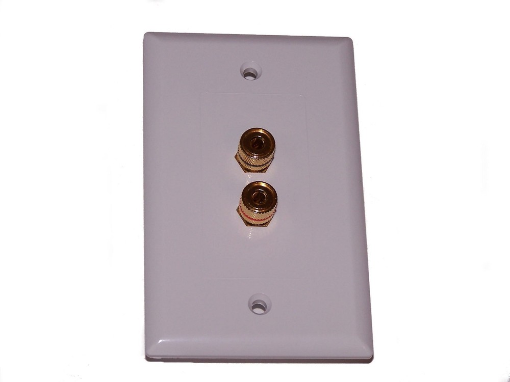 Speaker Wall Plate 2 Terminal Binding Post Easy Install