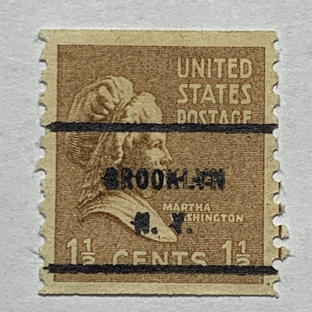 ERROR INK SMUDGING BROOKLYN NY US PRECANCEL STAMP