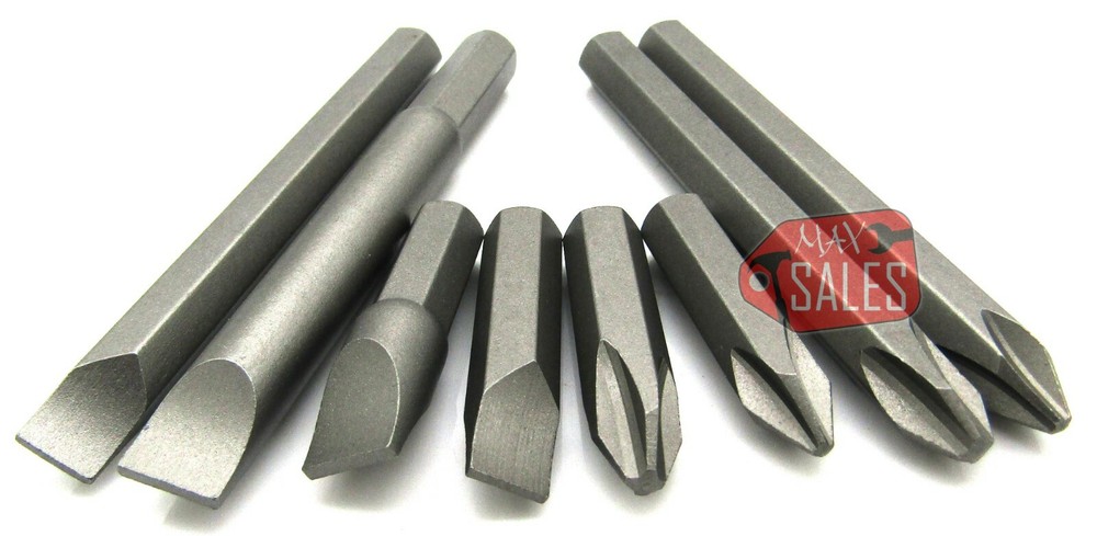 8pc Impact CR-V Driver Bit Set Screwdriver Kit Fits 3/8" & 1/2" Impact Drivers