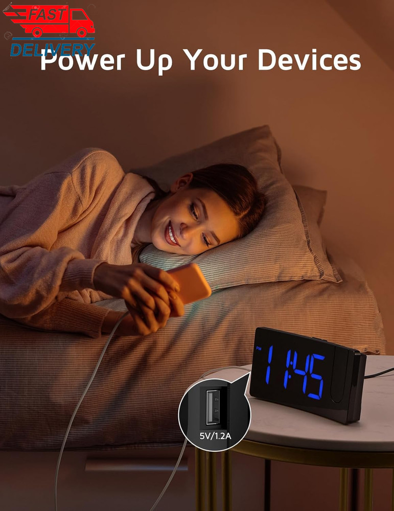 Projection Alarm Clock, Digital Clock with 180° Rotatable Projector 👌✌️