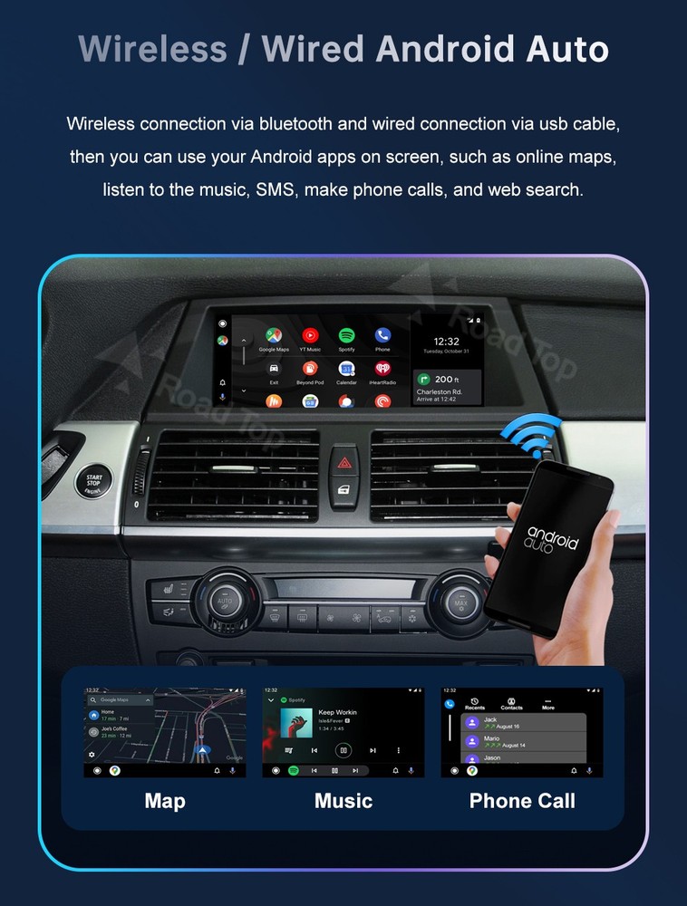 Wireless Carplay Android Auto Retrofit For BMW X5 E70 X6 E71 X1 E84 CIC 2009-15