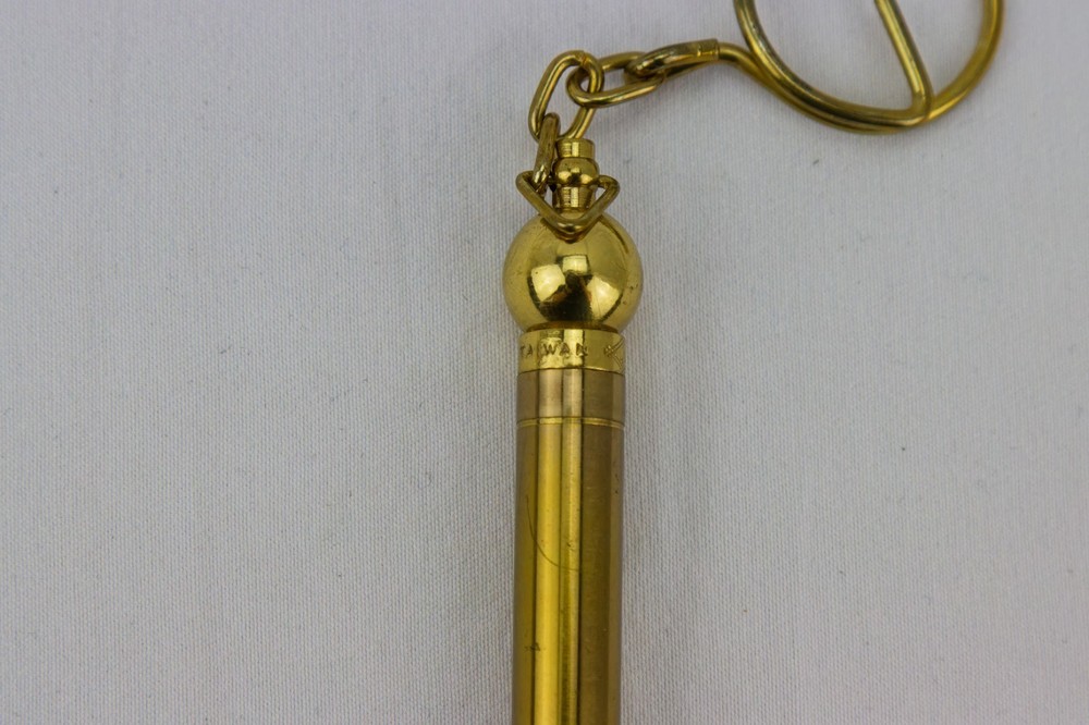 Brass Tire Pressure Gauge Keychain, UNTESTED